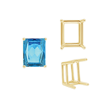 Load image into Gallery viewer, ITI NYC Four Prong Emerald Shape Wire Basket Settings in 14K Gold (3.00 x 2.25 mm - 18.00 x 13.00 mm)