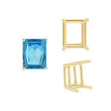 Load image into Gallery viewer, ITI NYC Four Prong Emerald Shape Wire Basket Settings in 14K Gold (3.00 x 2.25 mm - 18.00 x 13.00 mm)