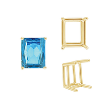 Load image into Gallery viewer, ITI NYC Four Prong Emerald Shape Wire Basket Settings in 14K Gold (3.00 x 2.25 mm - 18.00 x 13.00 mm)