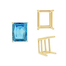 Load image into Gallery viewer, ITI NYC Four Prong Emerald Shape Wire Basket Settings in 14K Gold (3.00 x 2.25 mm - 18.00 x 13.00 mm)