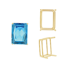 Load image into Gallery viewer, ITI NYC Four Prong Emerald Shape Wire Basket Settings in 14K Gold (3.00 x 2.25 mm - 18.00 x 13.00 mm)