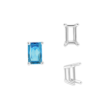 Load image into Gallery viewer, ITI NYC Four Prong Emerald Shape Wire Basket Settings in Sterling Silver (3.00 x 2.25 mm - 30.00 x 22.00 mm)