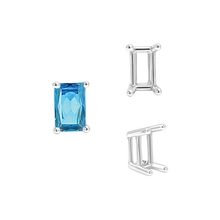 Load image into Gallery viewer, ITI NYC Four Prong Emerald Shape Wire Basket Settings in Sterling Silver (3.00 x 2.25 mm - 30.00 x 22.00 mm)