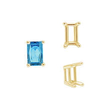 Load image into Gallery viewer, ITI NYC Four Prong Emerald Shape Wire Basket Settings in 18K Gold (3.00 x 2.25 mm - 8.00 x 6.00 mm)