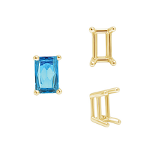 Load image into Gallery viewer, ITI NYC Four Prong Emerald Shape Wire Basket Settings in 14K Gold (3.00 x 2.25 mm - 18.00 x 13.00 mm)