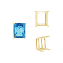 Load image into Gallery viewer, ITI NYC Four Prong Emerald Shape Wire Basket Settings in 14K Gold (3.00 x 2.25 mm - 18.00 x 13.00 mm)