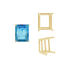 Load image into Gallery viewer, ITI NYC Four Prong Emerald Shape Wire Basket Settings in 14K Gold (3.00 x 2.25 mm - 18.00 x 13.00 mm)