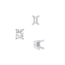 Load image into Gallery viewer, ITI NYC Four Prong Emerald Shape Solid Base Settings in 14K Gold (5.00 x 3.00 mm - 8.50 x 6.50 mm)