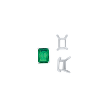 Load image into Gallery viewer, ITI NYC Four Prong Emerald Shape Single Wire Settings in 14K Gold (3.50 x 2.60 mm - 13.00 x 9.50 mm)