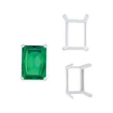 Load image into Gallery viewer, ITI NYC Four Prong Emerald Shape Single Wire Settings in 14K Gold (3.50 x 2.60 mm - 13.00 x 9.50 mm)