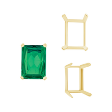 Load image into Gallery viewer, ITI NYC Four Prong Emerald Shape Single Wire Settings in 14K Gold (3.50 x 2.60 mm - 13.00 x 9.50 mm)