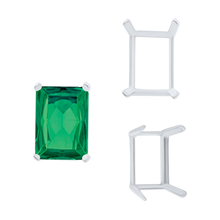 Load image into Gallery viewer, ITI NYC Four Prong Emerald Shape Single Wire Settings in 14K Gold (3.50 x 2.60 mm - 13.00 x 9.50 mm)