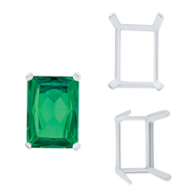Load image into Gallery viewer, ITI NYC Four Prong Emerald Shape Single Wire Settings in 14K Gold (3.50 x 2.60 mm - 13.00 x 9.50 mm)