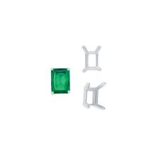 Load image into Gallery viewer, ITI NYC Four Prong Emerald Shape Single Wire Settings in 14K Gold (3.50 x 2.60 mm - 13.00 x 9.50 mm)
