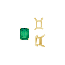 Load image into Gallery viewer, ITI NYC Four Prong Emerald Shape Single Wire Settings in 14K Gold (3.50 x 2.60 mm - 13.00 x 9.50 mm)