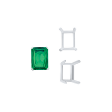 Load image into Gallery viewer, ITI NYC Four Prong Emerald Shape Single Wire Settings in 14K Gold (3.50 x 2.60 mm - 13.00 x 9.50 mm)