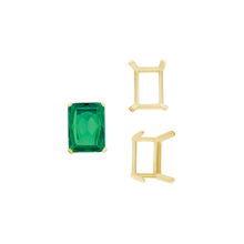 Load image into Gallery viewer, ITI NYC Four Prong Emerald Shape Single Wire Settings in 14K Gold (3.50 x 2.60 mm - 13.00 x 9.50 mm)