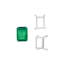 Load image into Gallery viewer, ITI NYC Four Prong Emerald Shape Single Wire Settings in 14K Gold (3.50 x 2.60 mm - 13.00 x 9.50 mm)