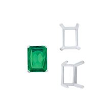 Load image into Gallery viewer, ITI NYC Four Prong Emerald Shape Single Wire Settings in 14K Gold (3.50 x 2.60 mm - 13.00 x 9.50 mm)