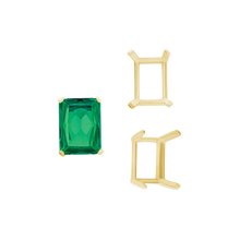 Load image into Gallery viewer, ITI NYC Four Prong Emerald Shape Single Wire Settings in 14K Gold (3.50 x 2.60 mm - 13.00 x 9.50 mm)