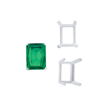 Load image into Gallery viewer, ITI NYC Four Prong Emerald Shape Single Wire Settings in 14K Gold (3.50 x 2.60 mm - 13.00 x 9.50 mm)