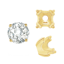 Load image into Gallery viewer, ITI NYC Round Fishtail Settings in 14K Gold (4.00 mm - 8.00 mm)