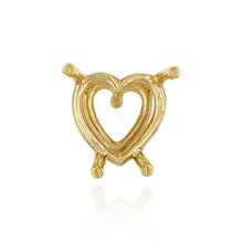Load image into Gallery viewer, ITI NYC Four Prong Heart Shape Wire Basket Settings in 18K Gold (3.00 x 3.00 mm - 9.00 x 9.00 mm)