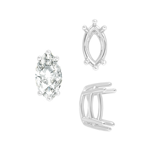 Load image into Gallery viewer, ITI NYC Six Prong Marquise Settings in Sterling Silver (4.25 x 1.75 mm - 10.00 x 5.00 mm)