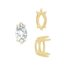 Load image into Gallery viewer, ITI NYC Six Prong Marquise Settings in 14K Gold (4.25 x 1.75 mm - 10.00 x 5.00 mm)