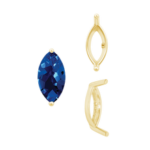 Load image into Gallery viewer, ITI NYC Two Prong Marquise Shape Single Base Settings in 14K Gold (3.00 x 1.75 mm - 12.00 x 6.00 mm)