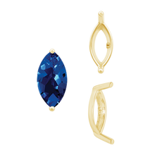 Load image into Gallery viewer, ITI NYC Two Prong Marquise Shape Single Base Settings in 14K Gold (3.00 x 1.75 mm - 12.00 x 6.00 mm)