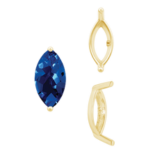 Load image into Gallery viewer, ITI NYC Two Prong Marquise Shape Single Base Settings in 14K Gold (3.00 x 1.75 mm - 12.00 x 6.00 mm)