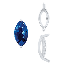 Load image into Gallery viewer, ITI NYC Two Prong Marquise Shape Single Base Settings in Sterling Silver (3.00 x 1.75 mm - 12.00 x 6.00 mm)