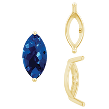 Load image into Gallery viewer, ITI NYC Two Prong Marquise Shape Single Base Settings in 14K Gold (3.00 x 1.75 mm - 12.00 x 6.00 mm)