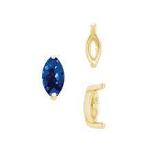 Load image into Gallery viewer, ITI NYC Two Prong Marquise Shape Single Base Settings in 14K Gold (3.00 x 1.75 mm - 12.00 x 6.00 mm)