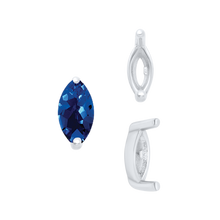 Load image into Gallery viewer, ITI NYC Two Prong Marquise Shape Single Base Settings in Sterling Silver (3.00 x 1.75 mm - 12.00 x 6.00 mm)