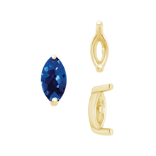 Load image into Gallery viewer, ITI NYC Two Prong Marquise Shape Single Base Settings in 14K Gold (3.00 x 1.75 mm - 12.00 x 6.00 mm)