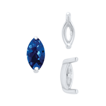 Load image into Gallery viewer, ITI NYC Two Prong Marquise Shape Single Base Settings in Sterling Silver (3.00 x 1.75 mm - 12.00 x 6.00 mm)