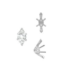 Load image into Gallery viewer, ITI NYC V-End Marquise Shape Solitaire Settings With Peg in 14K Gold (6.00 x 3.00 mm - 17.00 x 8.50 mm)