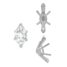 Load image into Gallery viewer, ITI NYC V-End Marquise Shape Solitaire Settings With Peg in 14K Gold (6.00 x 3.00 mm - 17.00 x 8.50 mm)