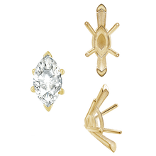 Load image into Gallery viewer, ITI NYC V-End Marquise Shape Solitaire Settings With Peg in 14K Gold (6.00 x 3.00 mm - 17.00 x 8.50 mm)