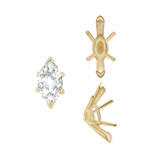 Load image into Gallery viewer, ITI NYC V-End Marquise Shape Solitaire Settings With Peg in 14K Gold (6.00 x 3.00 mm - 17.00 x 8.50 mm)