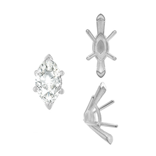 Load image into Gallery viewer, ITI NYC V-End Marquise Shape Solitaire Settings With Peg in 14K Gold (6.00 x 3.00 mm - 17.00 x 8.50 mm)