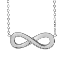 Load image into Gallery viewer, Infinity Necklace in Sterling Silver (19 x 8 mm)