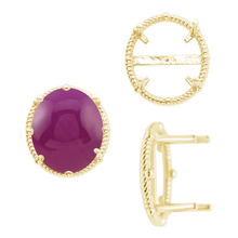 Load image into Gallery viewer, ITI NYC Four Prong Oval Cabochon Settings in 14K Gold (6.00 x 4.00 mm - 25.00 x 18.00 mm