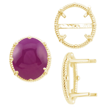 Load image into Gallery viewer, ITI NYC Four Prong Oval Cabochon Settings in 14K Gold (6.00 x 4.00 mm - 25.00 x 18.00 mm