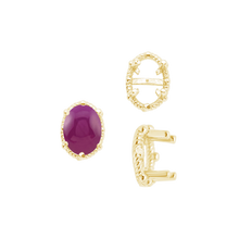 Load image into Gallery viewer, ITI NYC Four Prong Oval Cabochon Settings in 14K Gold (6.00 x 4.00 mm - 25.00 x 18.00 mm