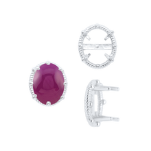 Load image into Gallery viewer, ITI NYC Four Prong Oval Cabochon Settings in 14K Gold (6.00 x 4.00 mm - 25.00 x 18.00 mm