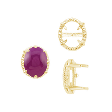 Load image into Gallery viewer, ITI NYC Four Prong Oval Cabochon Settings in 14K Gold (6.00 x 4.00 mm - 25.00 x 18.00 mm