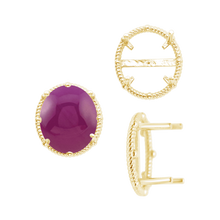 Load image into Gallery viewer, ITI NYC Four Prong Oval Cabochon Settings in 14K Gold (6.00 x 4.00 mm - 25.00 x 18.00 mm